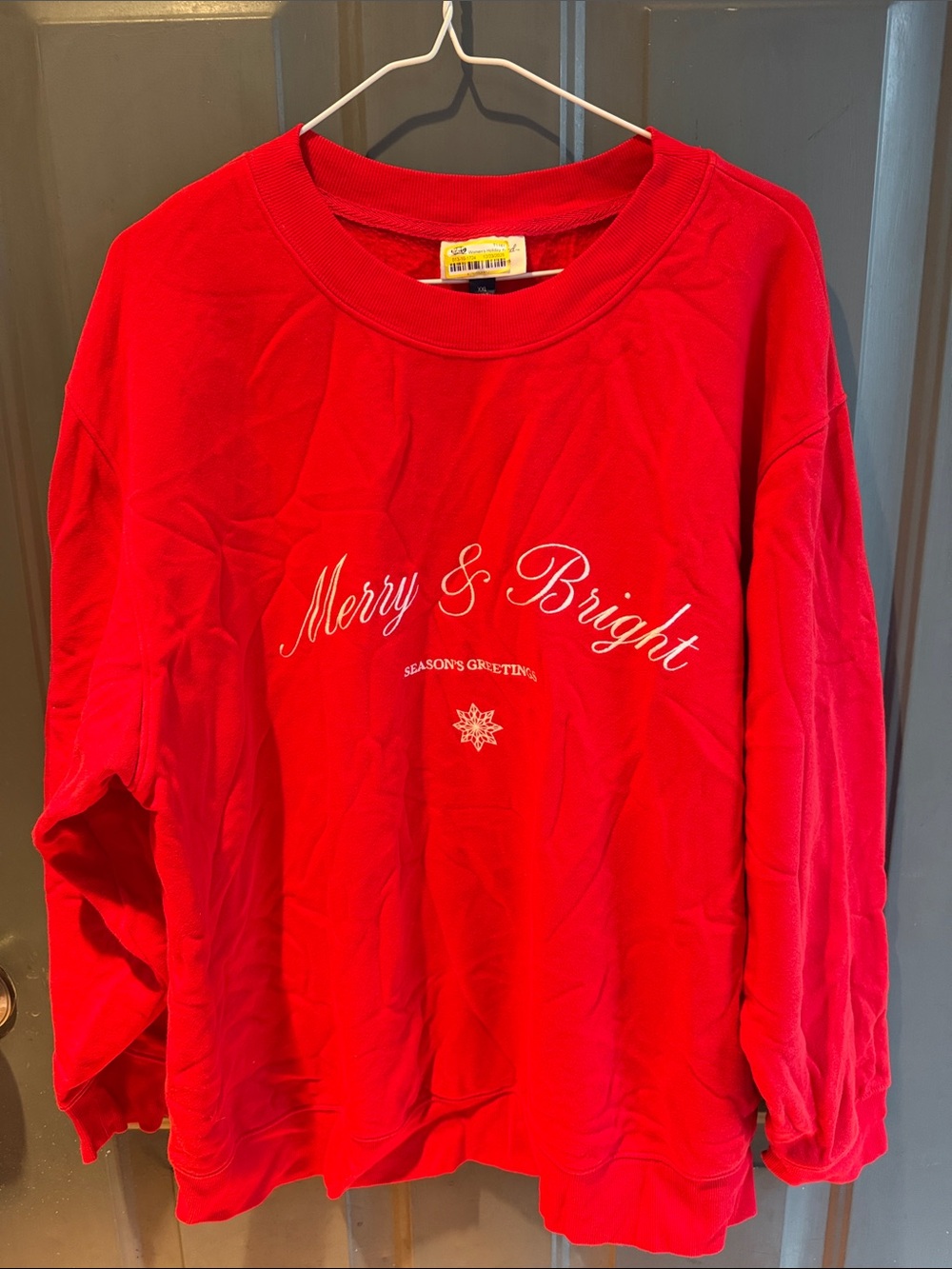 Universal Thread Red 'Merry & Bright' Holiday Sweatshirt